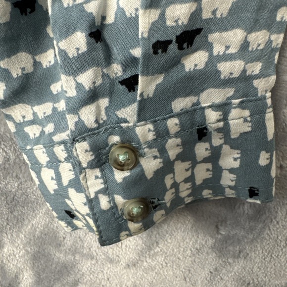 Y2k Anthropologie Top Blouse Women's US 2 (PXS) Green Polar Bear Long Sleeves - Picture 5 of 9